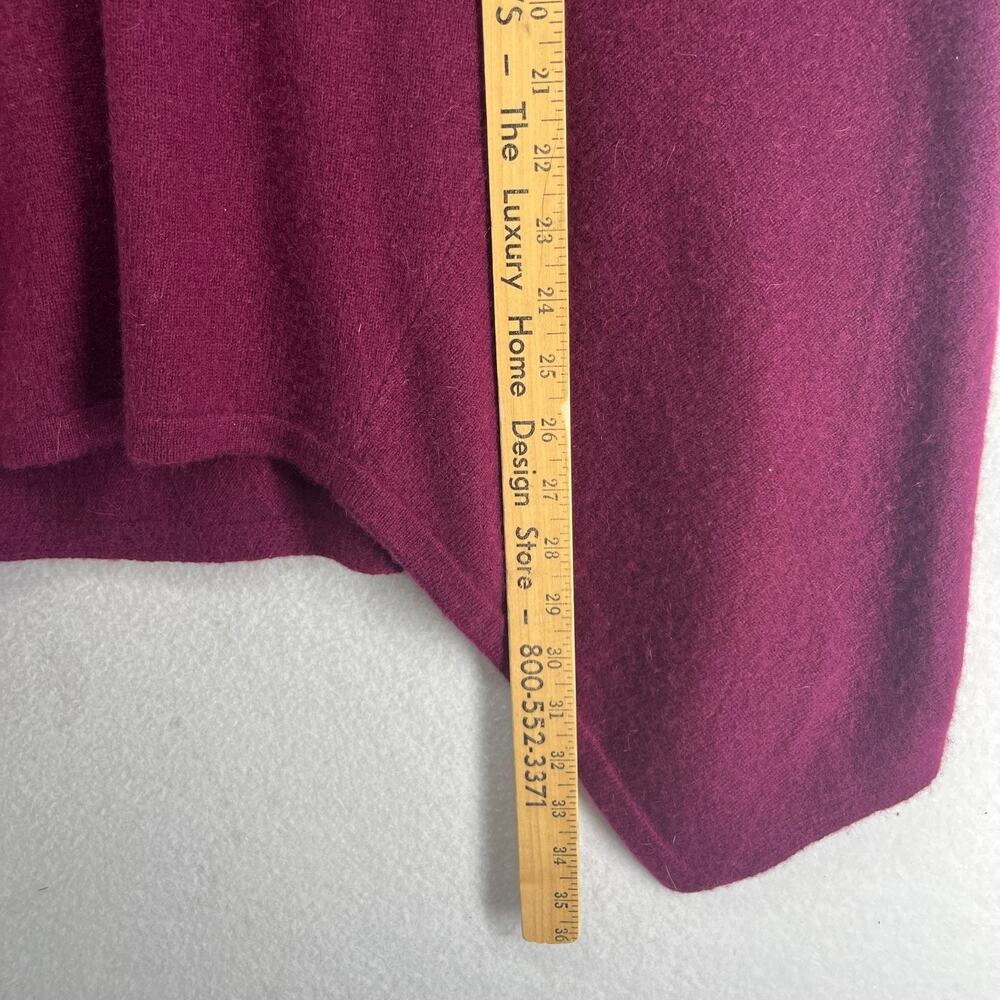LORD & TAYLOR Sweater Womens XL Cashmere V-Neck Asymmetric Tunic Pullover Red - Picture 7 of 8